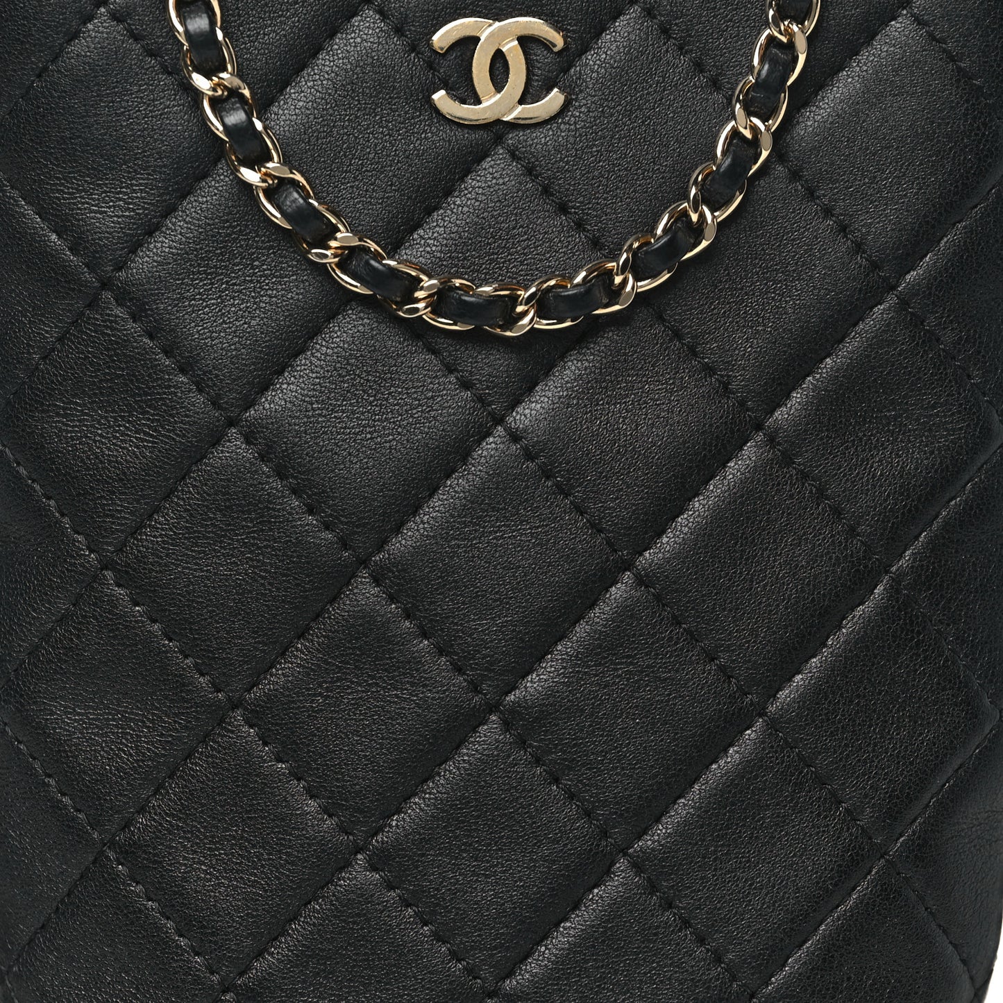 Lambskin Quilted Tech Take Away Clutch Black