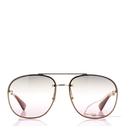 Gucci Metal Glitter Aviator Sunglasses G0227S Gold 4 of 8