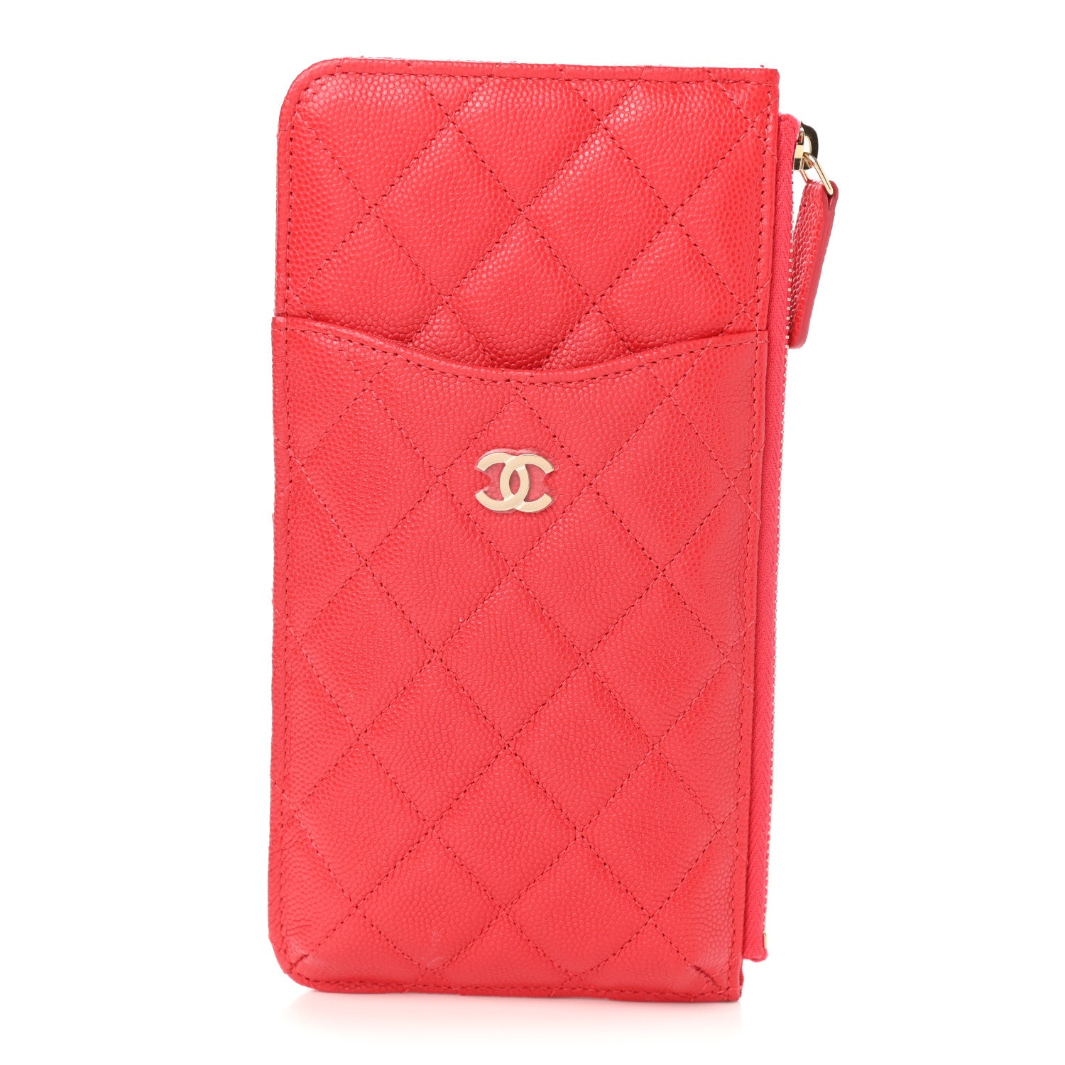 Chanel Caviar Quilted Classic iPhone Pouch Red 1 of 8