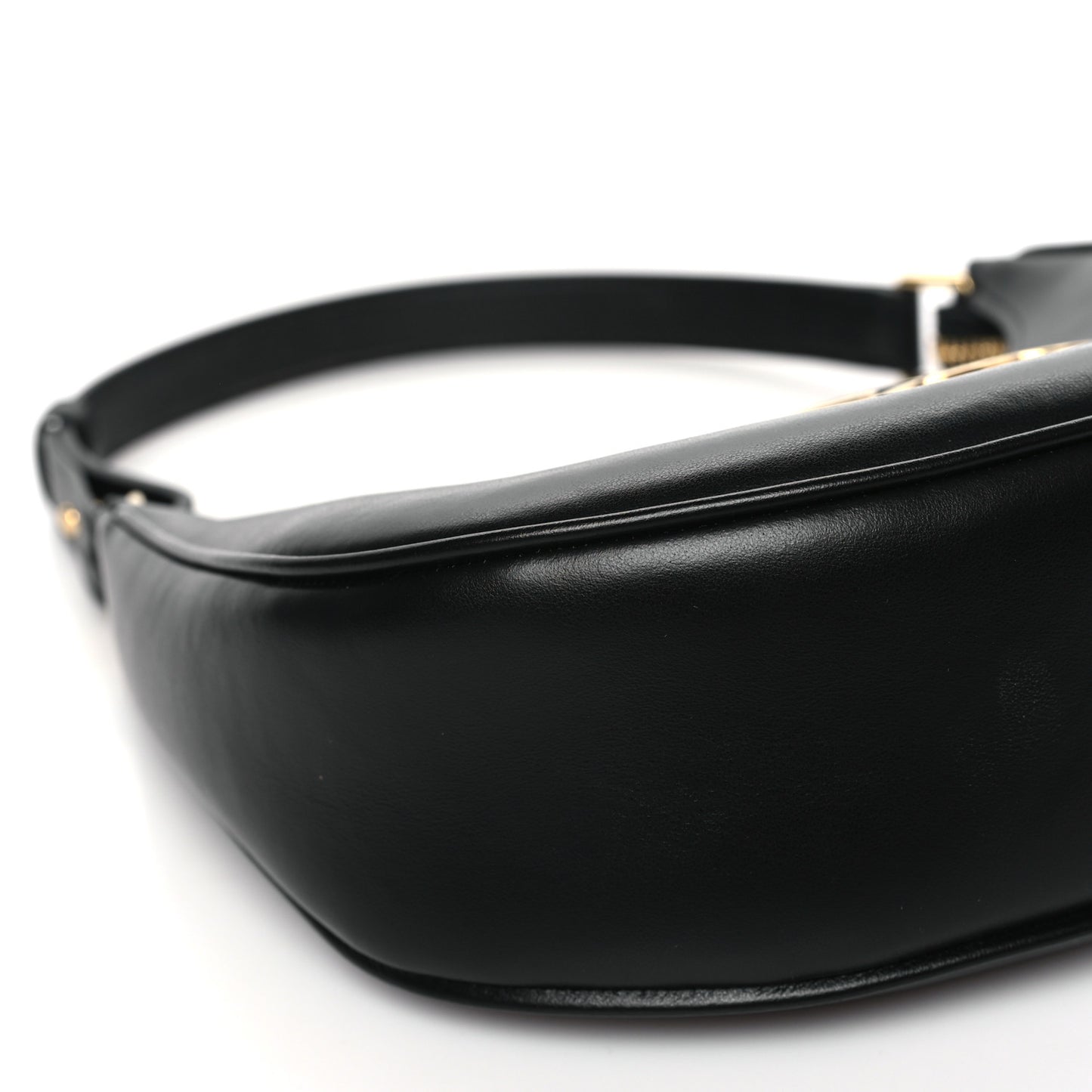 Smooth Calfskin Medium Strap Ava Triomphe Shoulder Bag Black