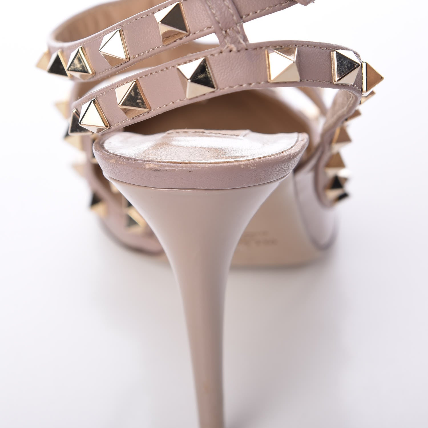 Valentino Garavani Patent Rockstud Ankle Strap Pumps 40 Poudre 11 of 14