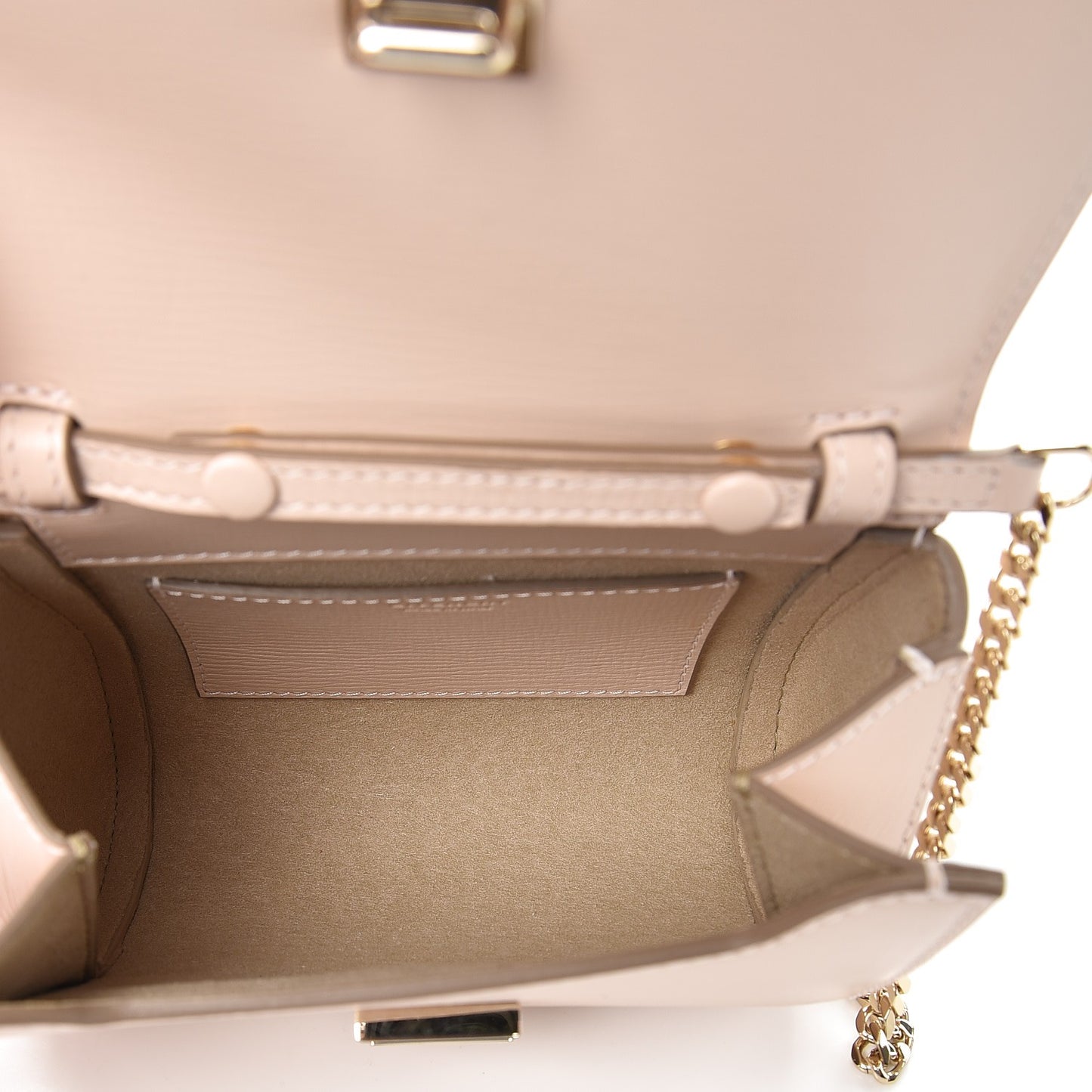 Textured Calfskin Micro Pandora Box Clutch Nude Pink