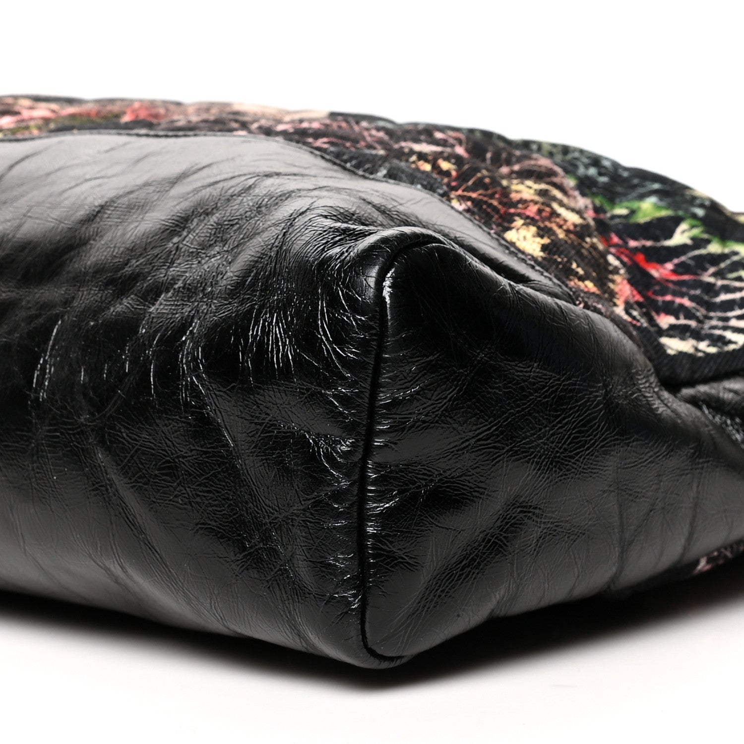 Chanel Patent Calfskin Canvas Printed Large 31 Shopping Bag Black 11 of 12