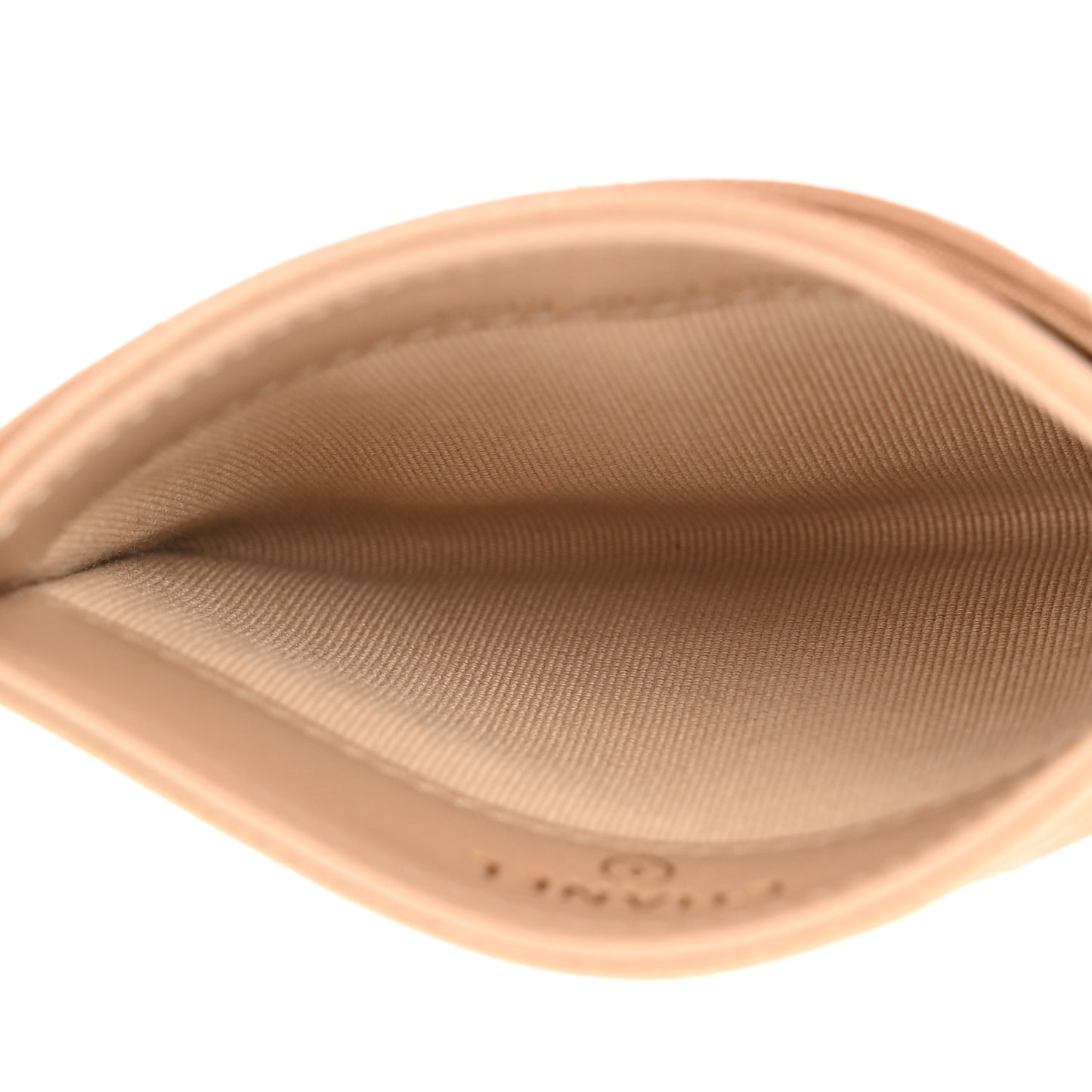 Caviar Quilted Crystal Card Holder Beige