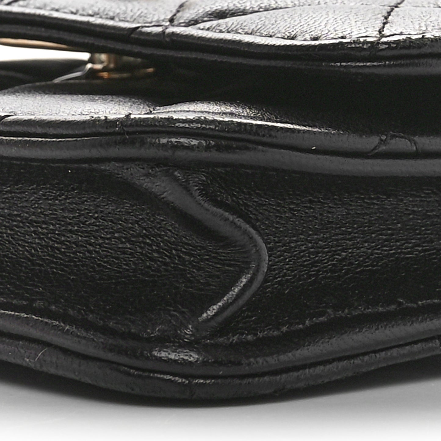 Lambskin Quilted Trendy CC Card Holder On Chain Black