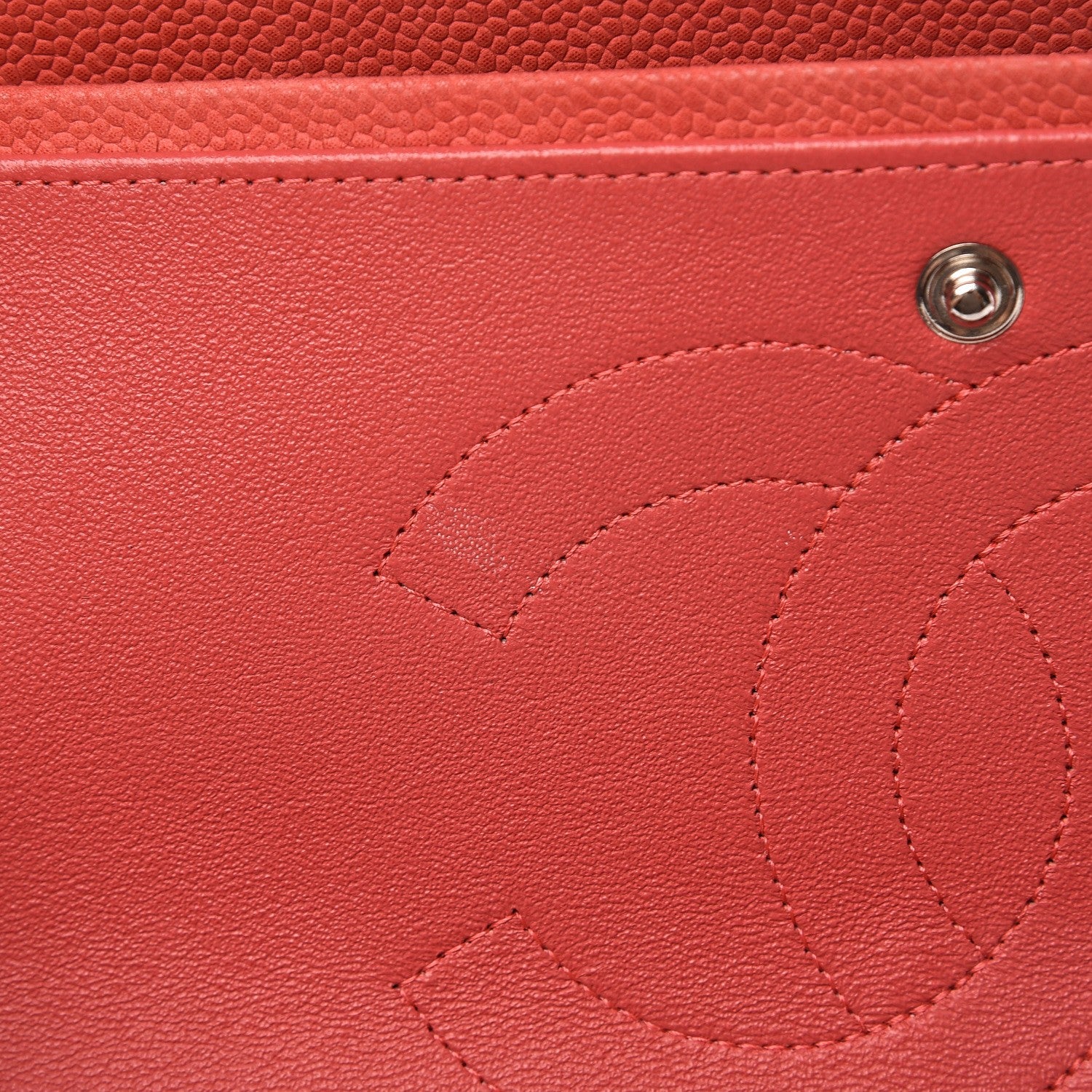 Chanel Iridescent Caviar Quilted Jumbo Double Flap Coral 17 of 17