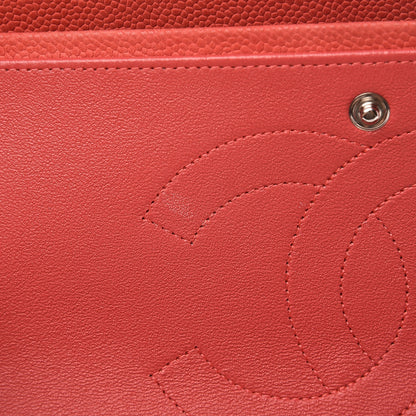 Chanel Iridescent Caviar Quilted Jumbo Double Flap Coral 17 of 17