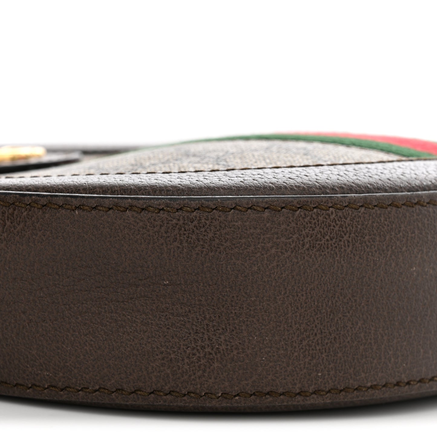 GG Supreme Monogram Web Mini Ophidia Round Shoulder Bag Brown
