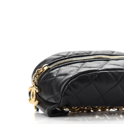 Chanel Lambskin Quilted Linked In Waist Bag Black 8 of 10