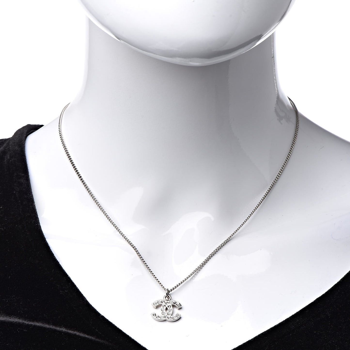 Crystal Timeless CC Necklace Silver