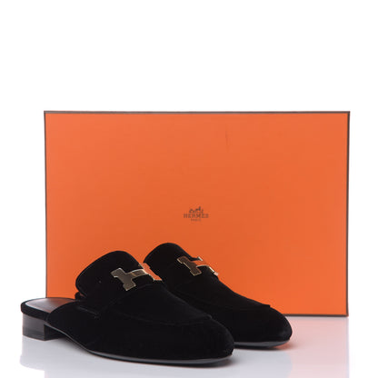 Hermes Velvet Trocadero Mule 36 Black 9 of 9