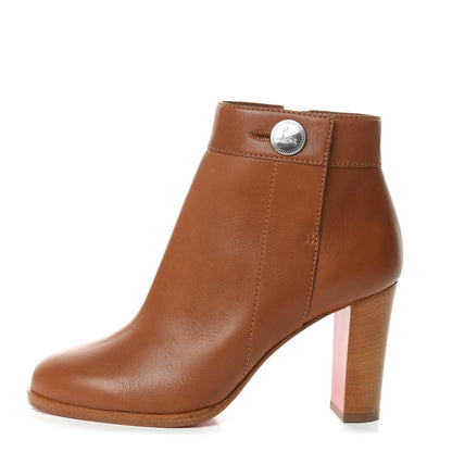 Christian Louboutin Calfskin Janis 85 Booties 37.5 Cuoio 1 of 8