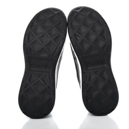 Chanel Velvet Calfskin Mixed Fibers CC Sneakers 38 Black 6 of 11