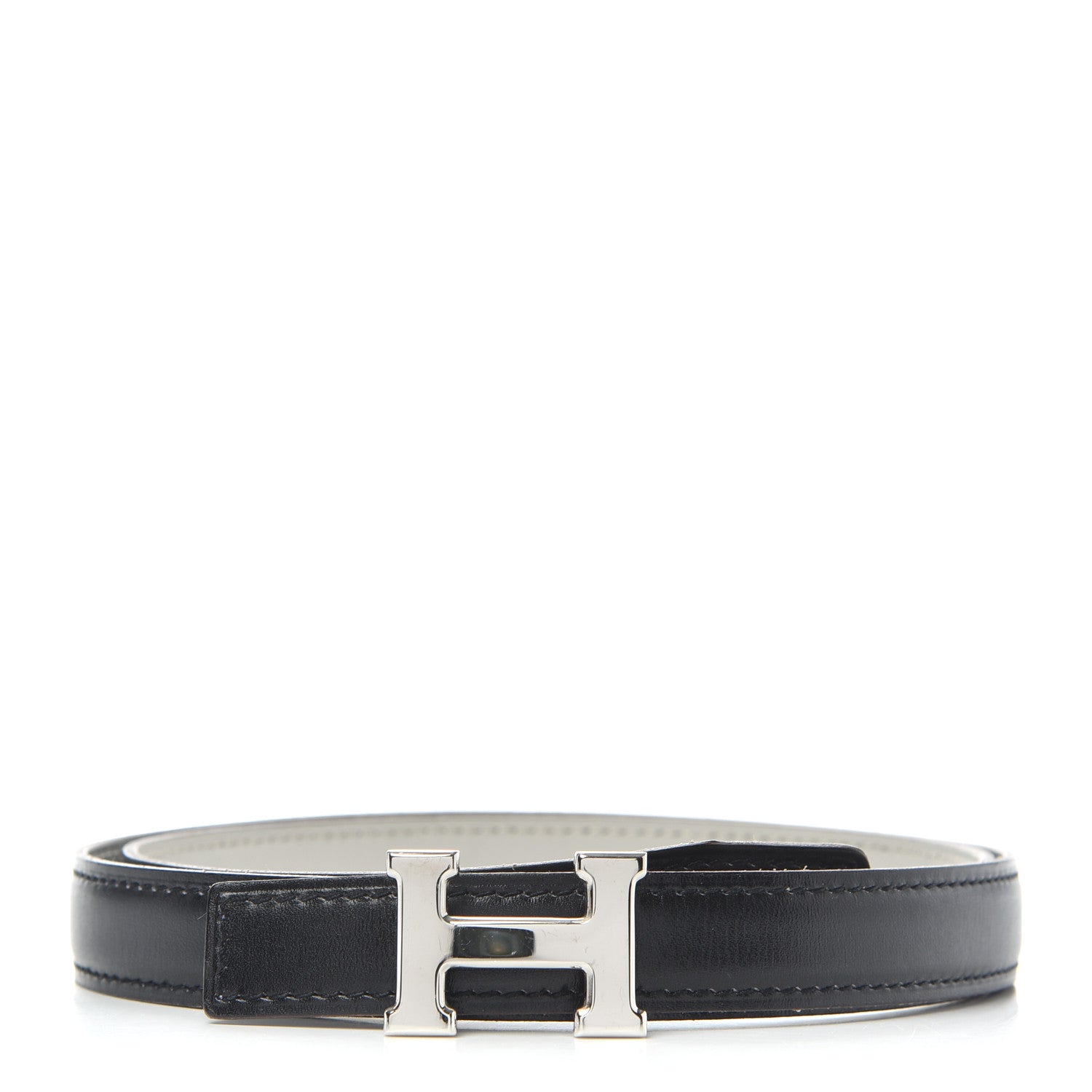 Hermes Box 18mm H Belt 76 Black White 1 of 6