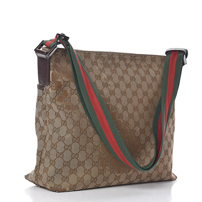 Gucci Monogram Web Medium Flat Messenger Bag Brown 3 of 21