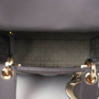 Christian Dior Lambskin Cannage Small My ABCDior Lady Dior Grey 5 of 9