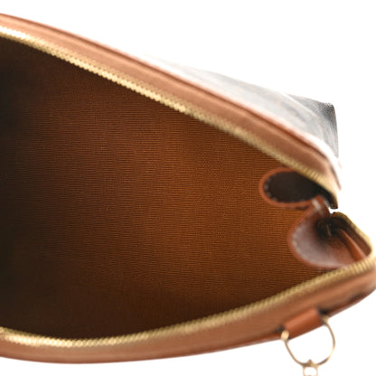 Celine Triomphe Canvas Lambskin Clutch On Chain Tan 5 of 7