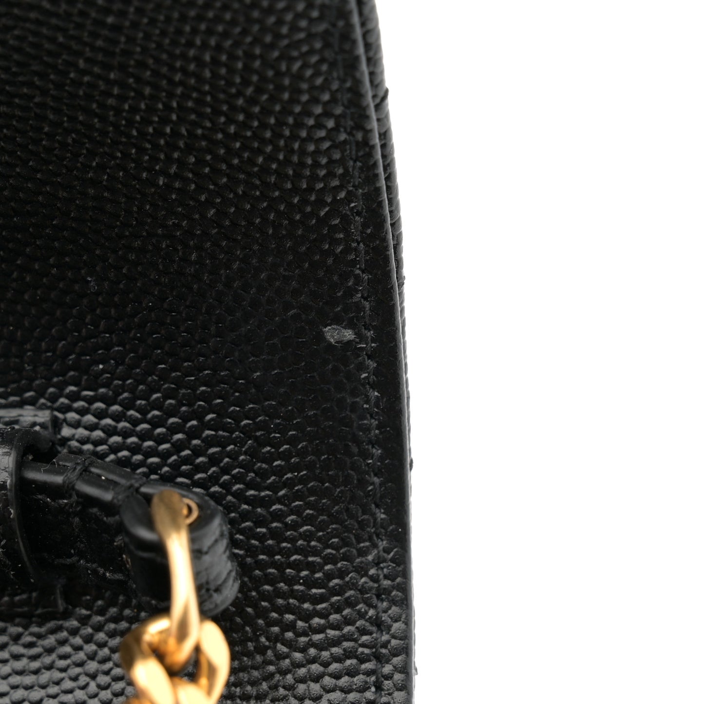 Grain De Poudre Matelasse Chevron Monogram Chain Wallet Black