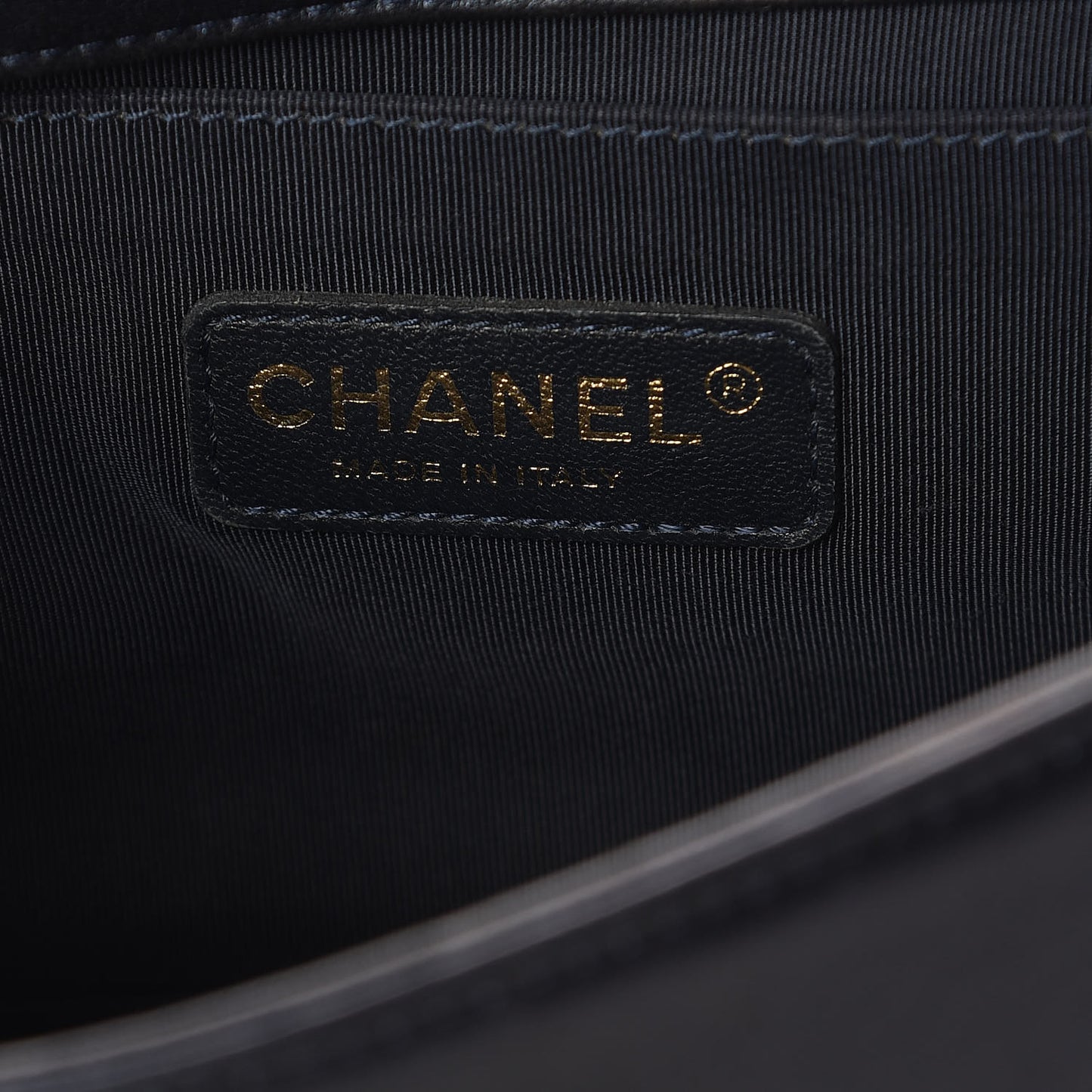 Lambskin Embossed Medium Boy Cube Flap Navy