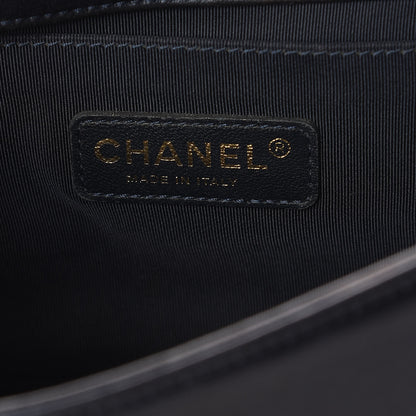 Chanel Lambskin Embossed Medium Boy Cube Flap Navy 6 of 11