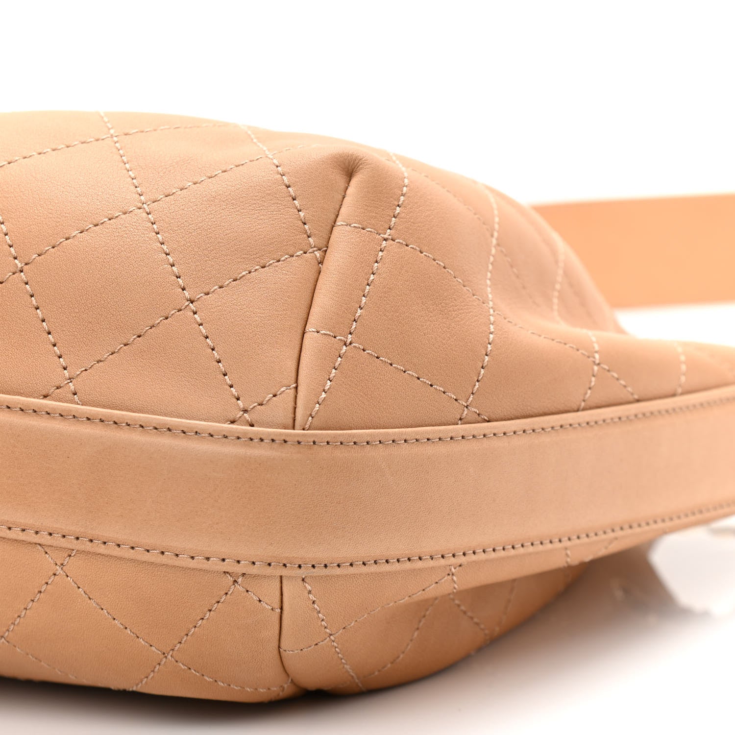 Chanel Calfskin Stitched Medium Drawstring CC Bag Beige 10 of 10