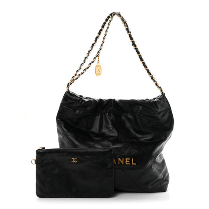Chanel Shiny Calfskin Quilted Small Chanel 22 Black 3 of 11