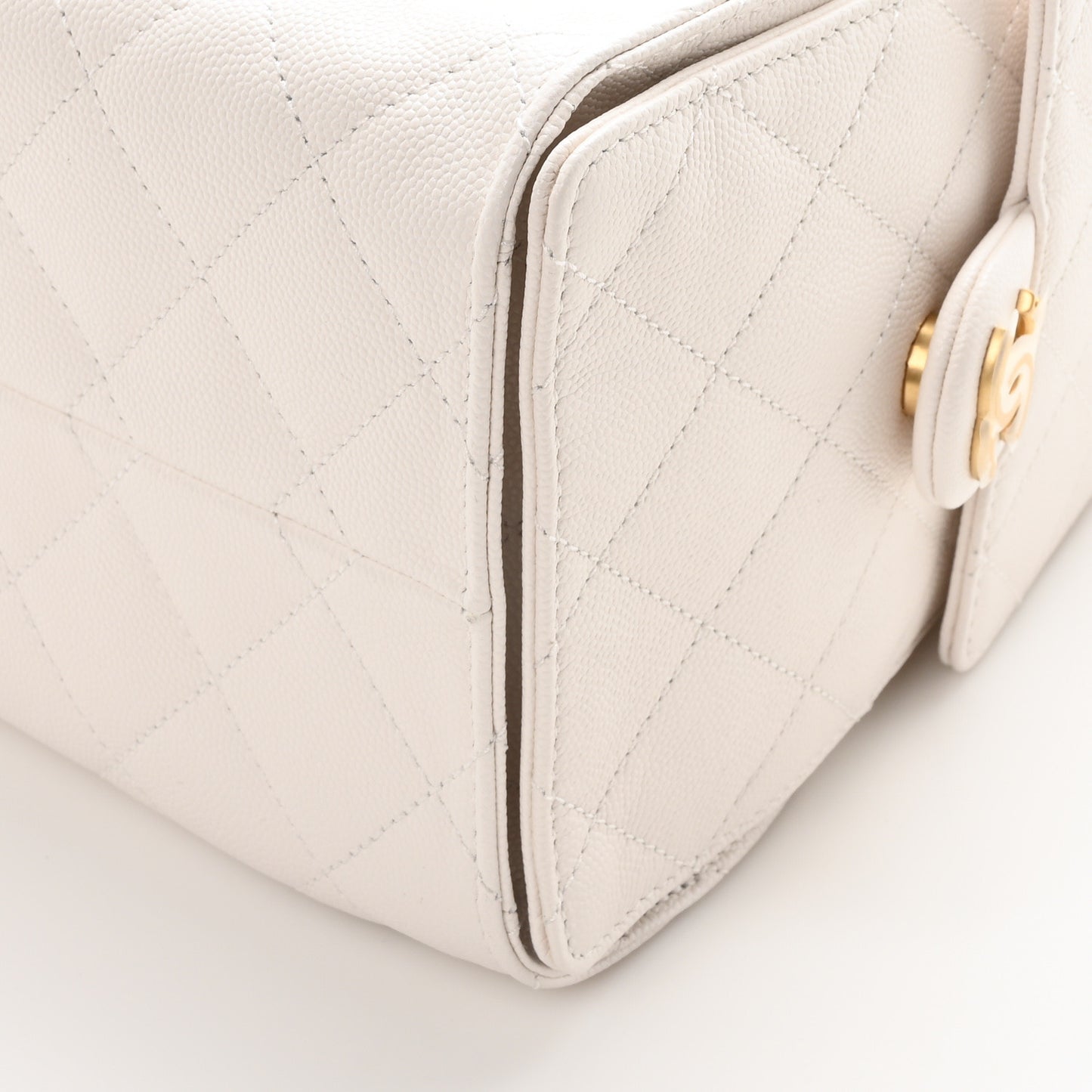 Caviar Quilted Small Chanel 25 Handbag White
