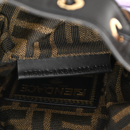 Fendi X VERSACE Silk Vitello Fendace FF Baroque Quilted Mini Mon Tresor Bucket Bag Gold Multicolor 7 of 10