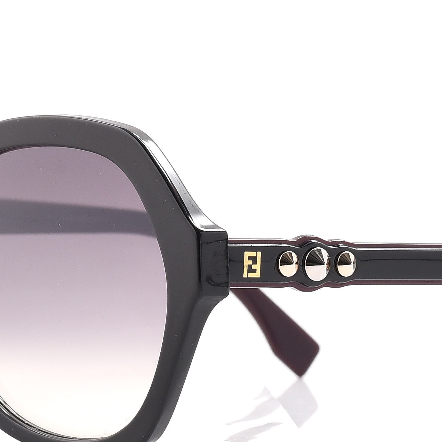 Fendi Studded Hexagon Fun Fair Sunglasses FF 0270/S Black Purple 5 of 9