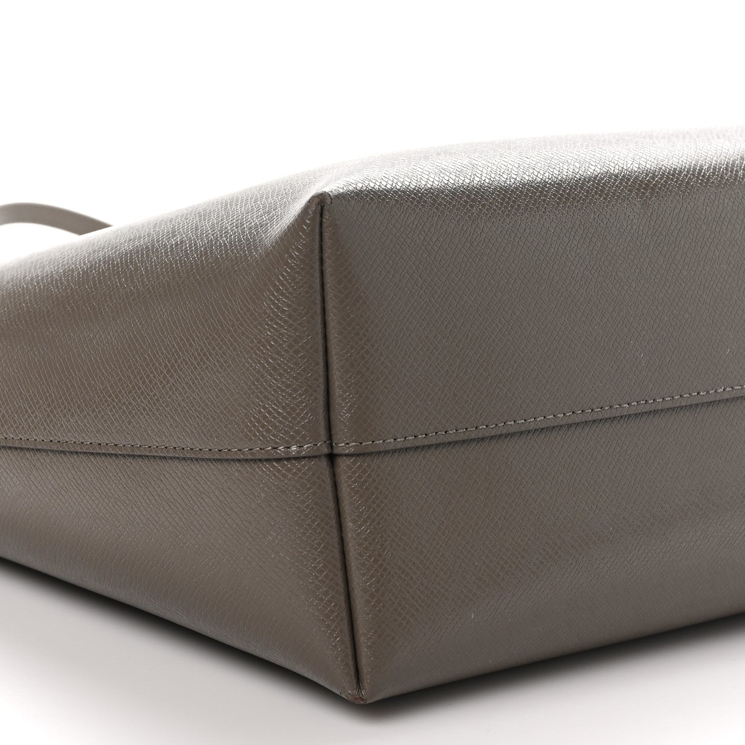 Saint Laurent Grained Calfskin Large Shopping Tote Warm Taupe Black 9 of 10
