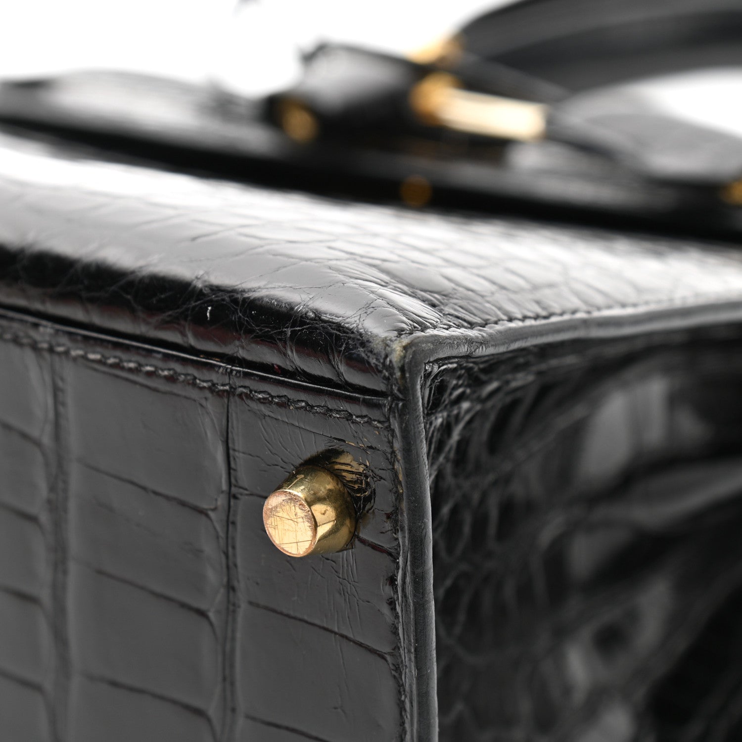 Hermes Shiny Alligator Kelly Sellier 28 Black 18 of 19