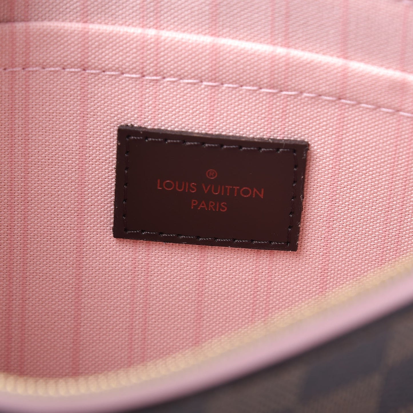Damier Ebene Neverfull MM GM Pochette Rose Ballerine