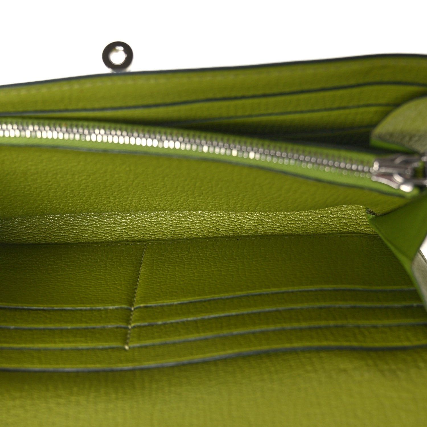 Hermes Chevre Mysore Kelly Longue Wallet Vert Anis 5 of 7