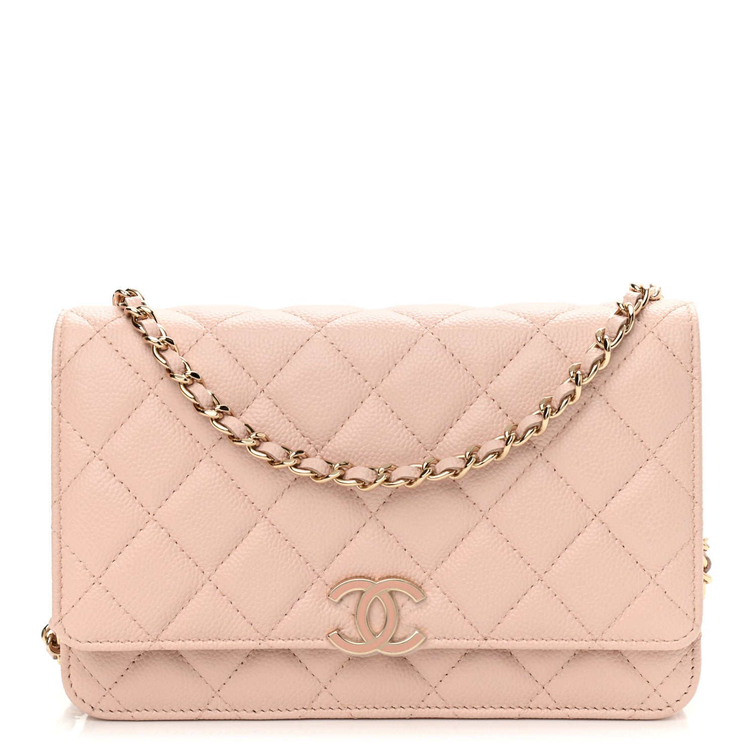 Chanel Caviar Quilted Wallet On Chain WOC Light Pink 1 of 11