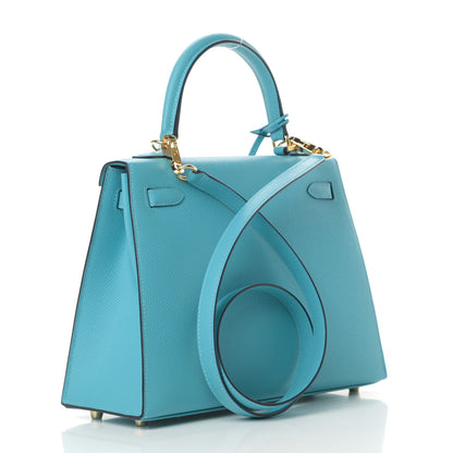 Hermes Epsom Kelly Sellier 25 Bleu Du Nord 2 of 10