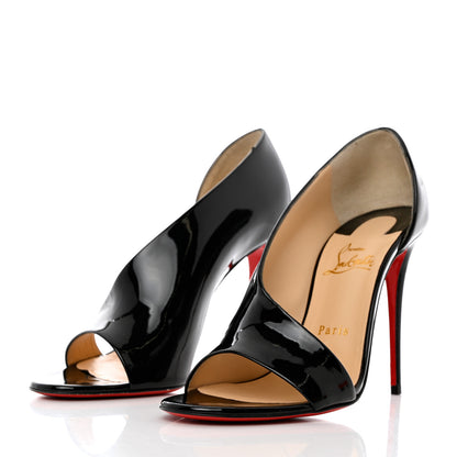 Christian Louboutin Patent Phoebe Asymmetric 100 Pumps 39 Black 3 of 12