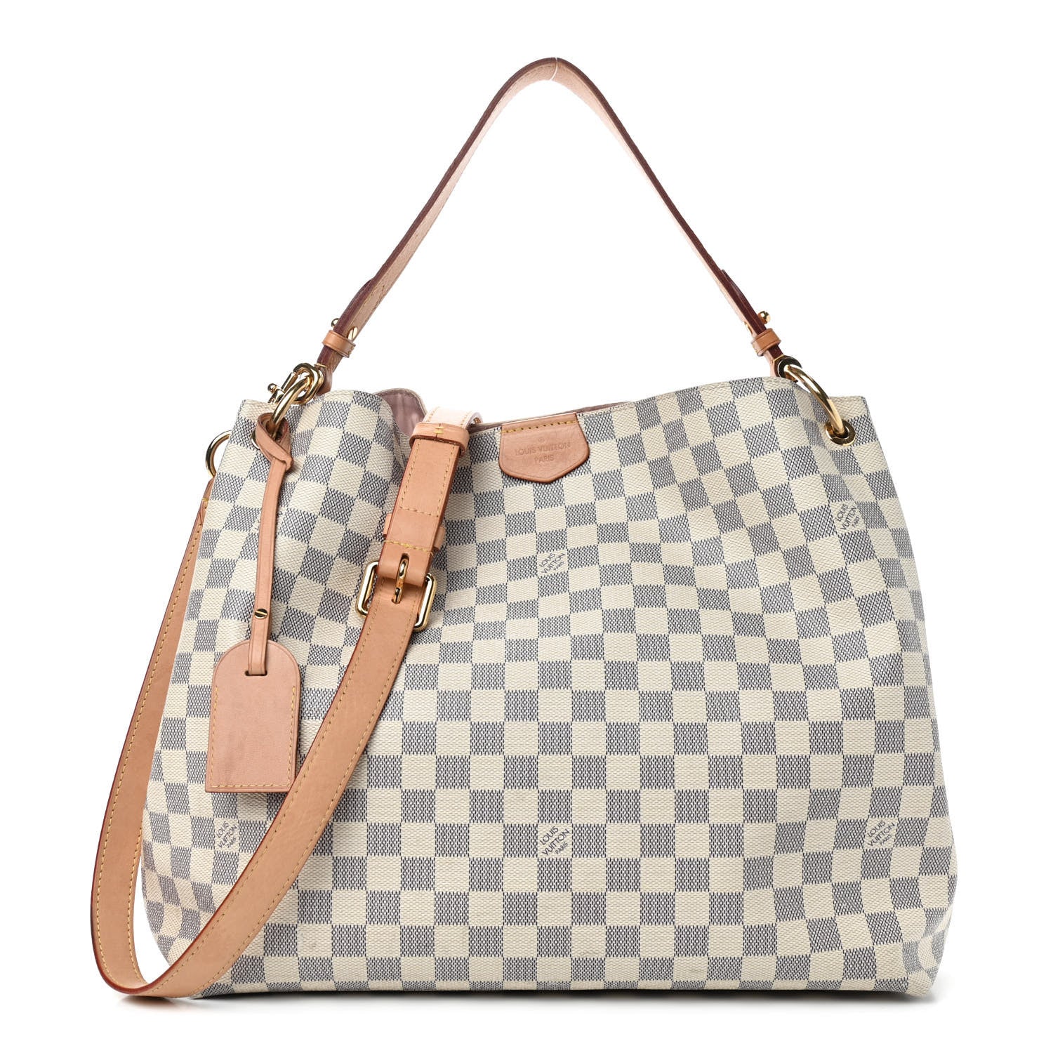 Louis Vuitton Damier Azur Graceful MM Rose Ballerine 1 of 11