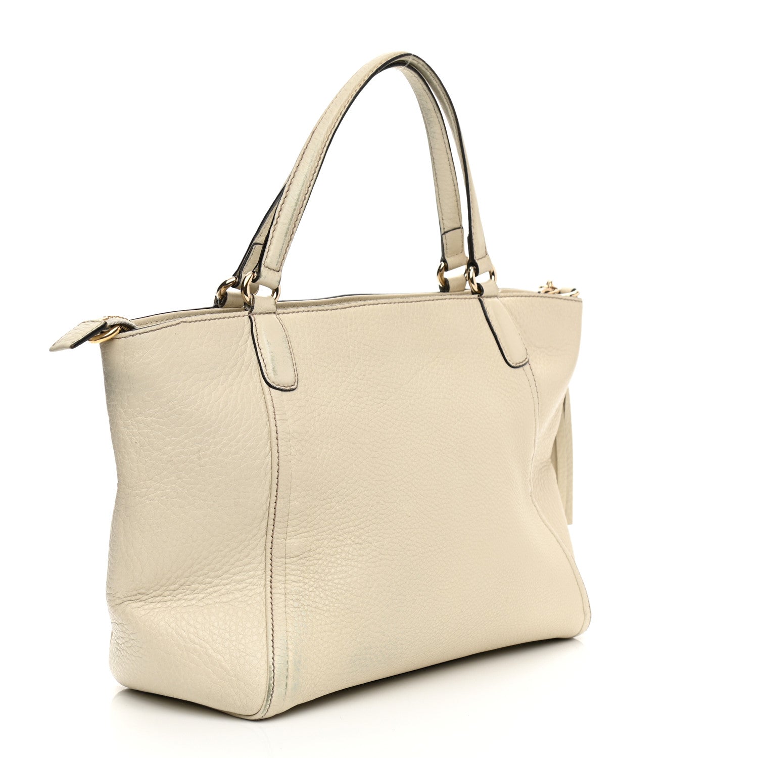 Gucci Pebbled Calfskin Small Soho Top Handle Bag Off White 2 of 19