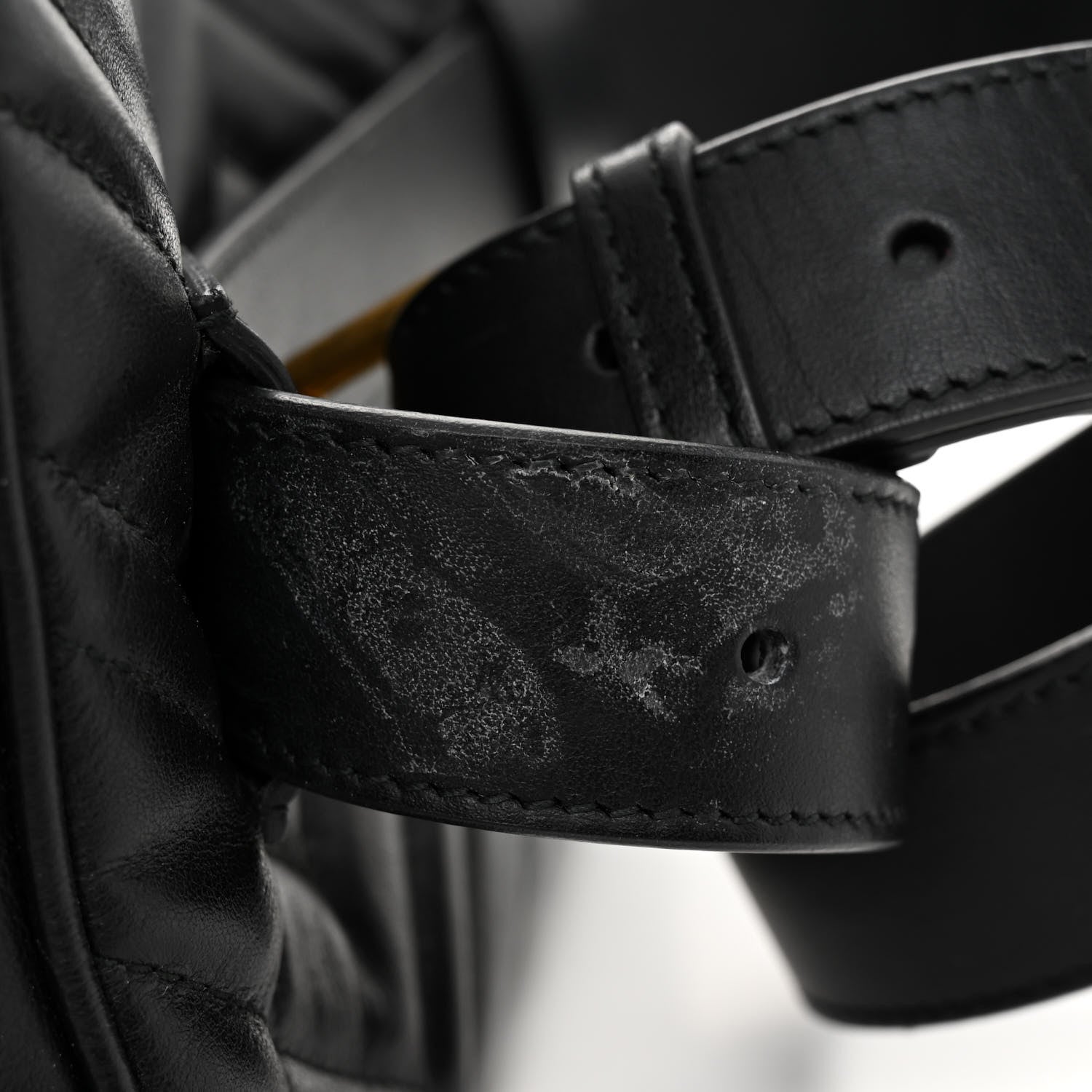 Gucci Calfskin Matelasse Mens GG Marmont Belt Bag 90 36 Black 11 of 12