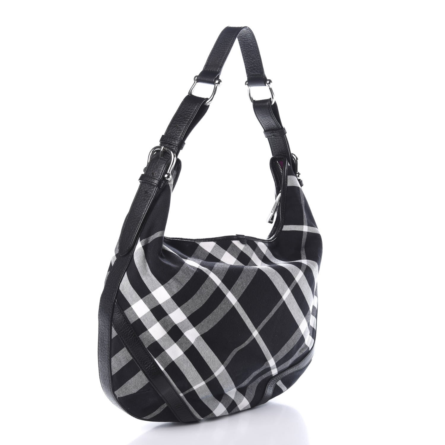 Burberry Black Check Larkin Hobo Black 3 of 9