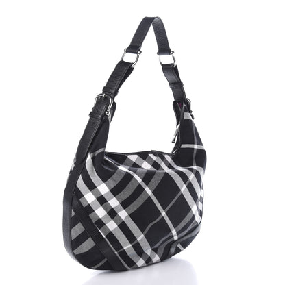 Burberry Black Check Larkin Hobo Black 3 of 9
