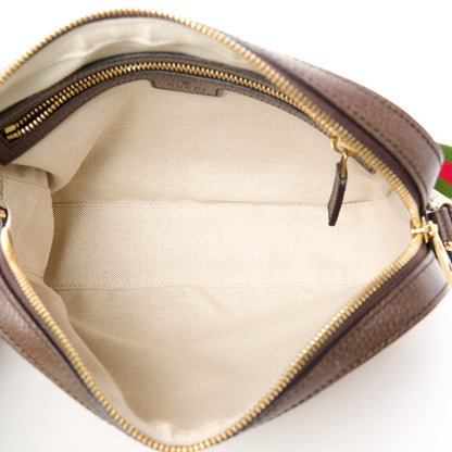 Gucci Monogram Jumbo GG Textured Dollar Calfskin Web Messenger Shoulder Bag Camel Ebony New Acero 5 of 11