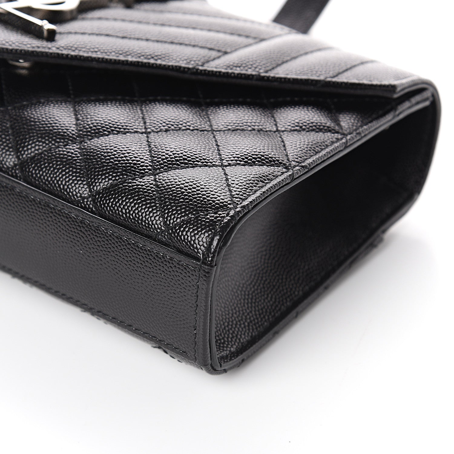 Saint Laurent Grain De Poudre Textured Mixed Matelasse Triquilt Small Monogram Satchel Black 7 of 8