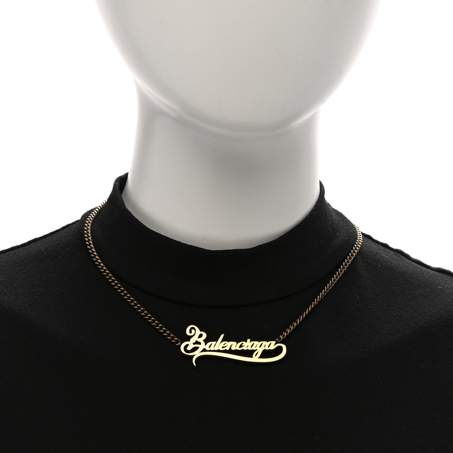 Metal Logo Necklace Gold