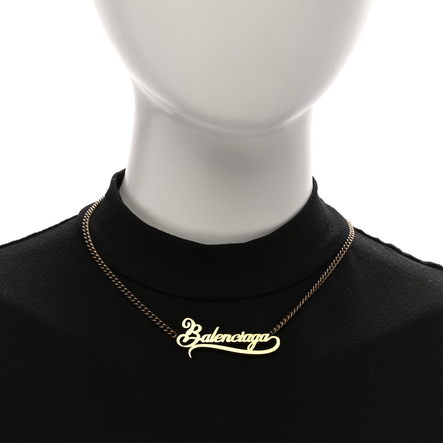 Balenciaga Metal Logo Necklace Gold 2 of 6