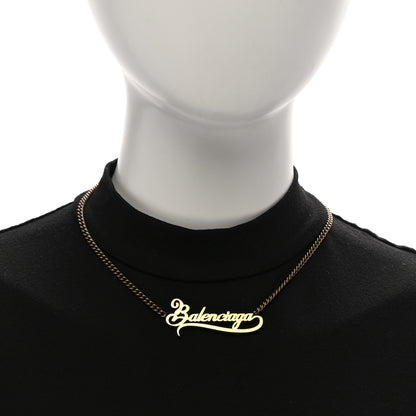 Balenciaga Metal Logo Necklace Gold 2 of 6