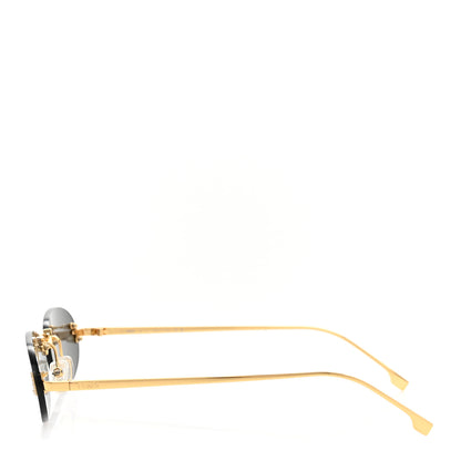 Fendi Metal Crystal Fendi First Fashion Show Oval Sunglasses FE4075US Gold Grey 3 of 8
