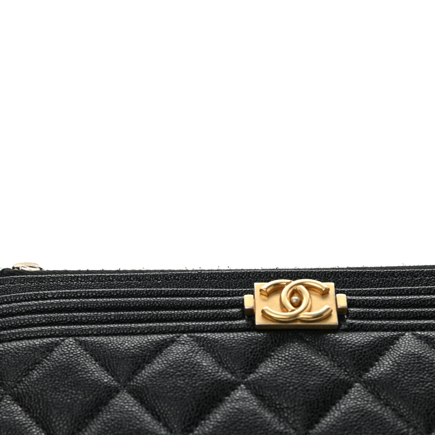 Caviar Quilted Classic Zip Boy Pouch Black