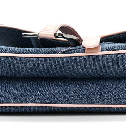Christian Dior Patent Denim Jeans Saddle Bag Blue Pink 8 of 10