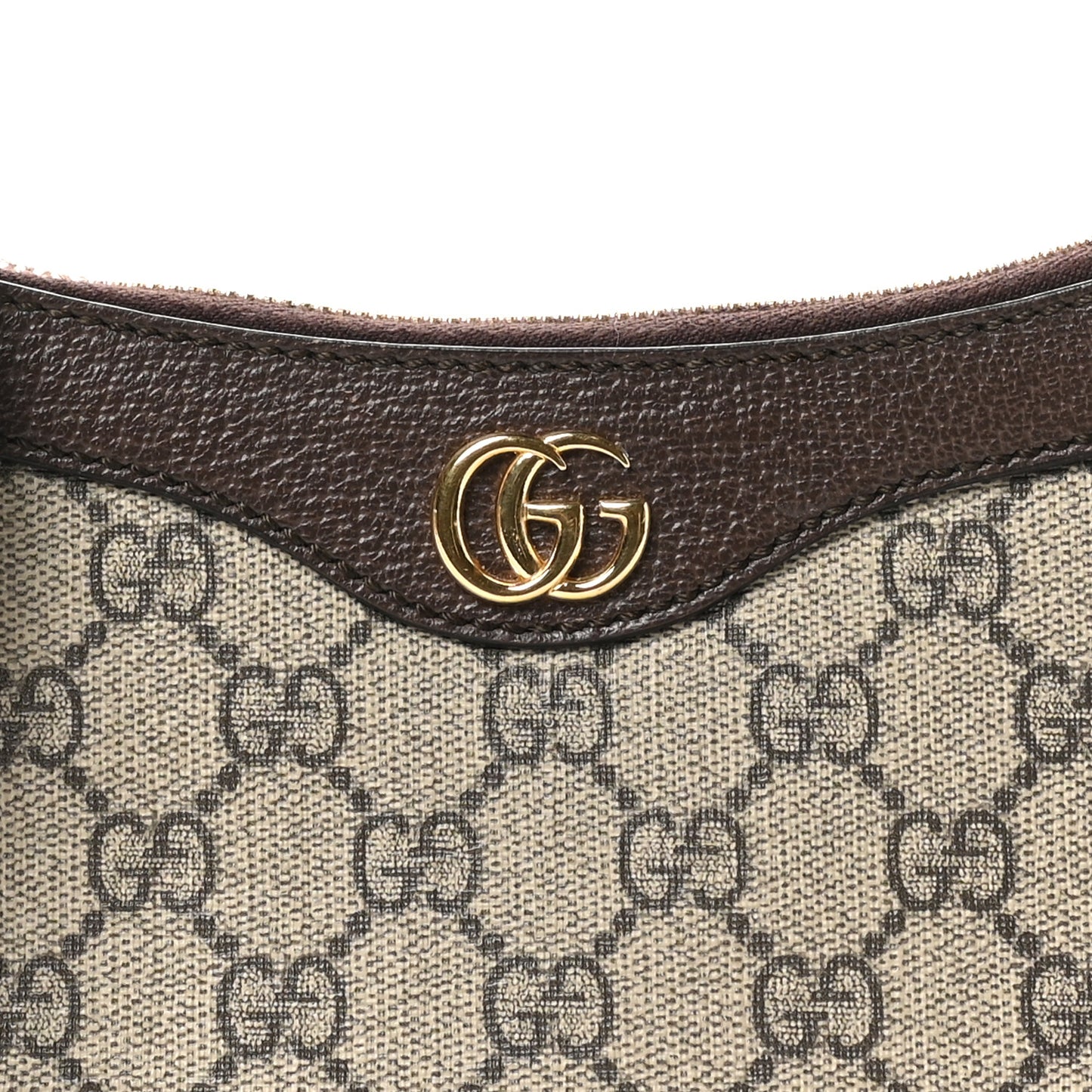 GG Supreme Monogram Textured Dollar Calfskin Small Ophidia Hobo Beige Ebony New Acero